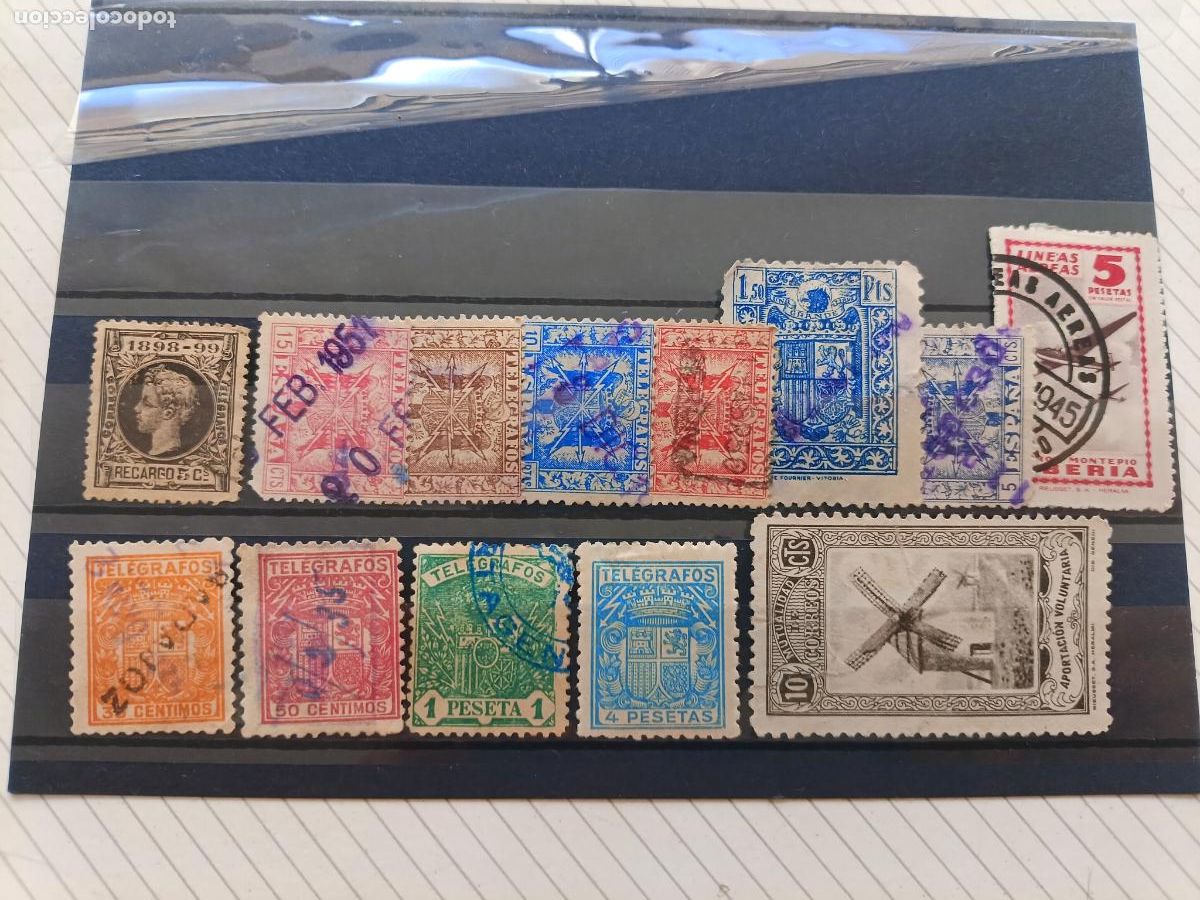 Timbres: Lote de sellos de tel&eacute;grafos y beneficencia