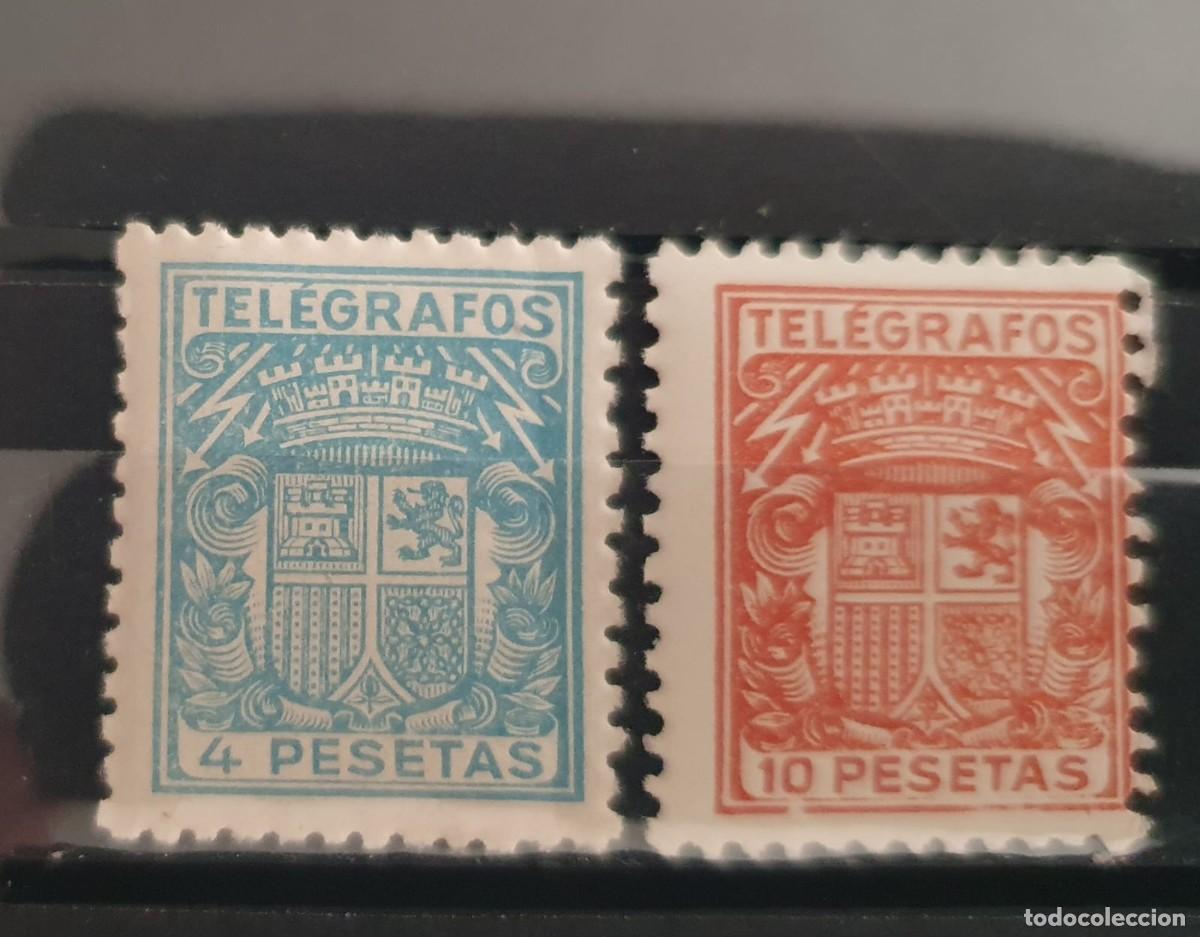 Sellos: EDIFIL 74 ** + 75 ** TELEGRAFOS ESCUDO ESPA&Ntilde;A 1932