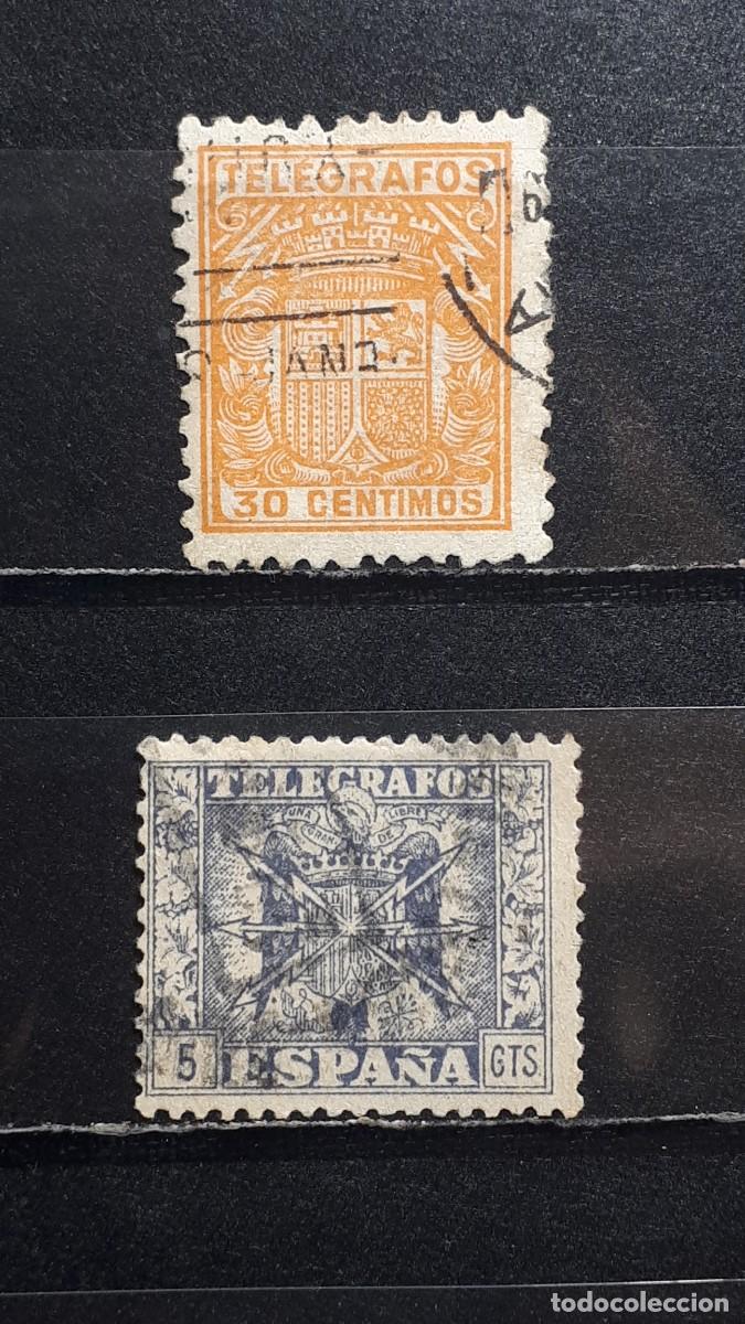 Sellos: ESPA&Ntilde;A. &deg;. A&ntilde;o 1932 y 1949. Telegrafos 71, 85