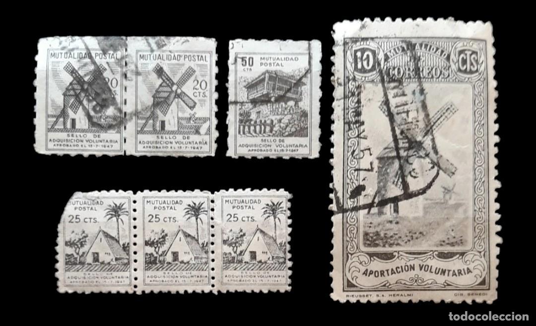 Sellos: ESPA&Ntilde;A. MUTUALIDAD POSTAL. BUEN LOTE. USADO.