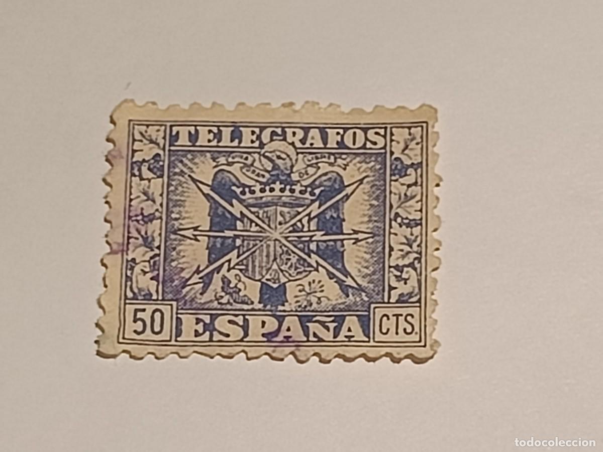 Sellos: Sello Espa&ntilde;a Tel&eacute;grafos. 50 cts ultramar 1940