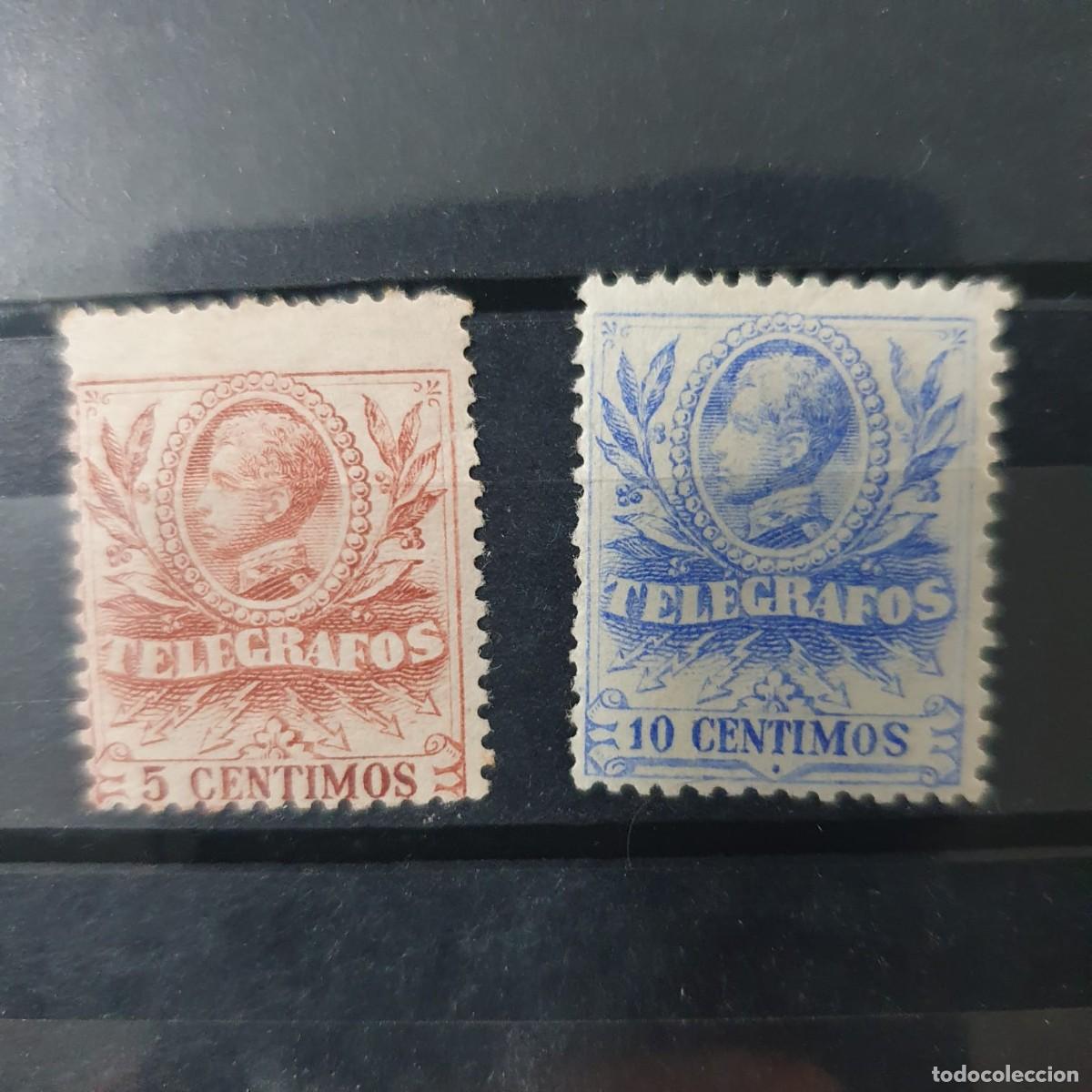 Sellos: TELEGRAFOS EDIFIL 39 * + 40 * ALFONSO XIII ESPA&Ntilde;A 1905