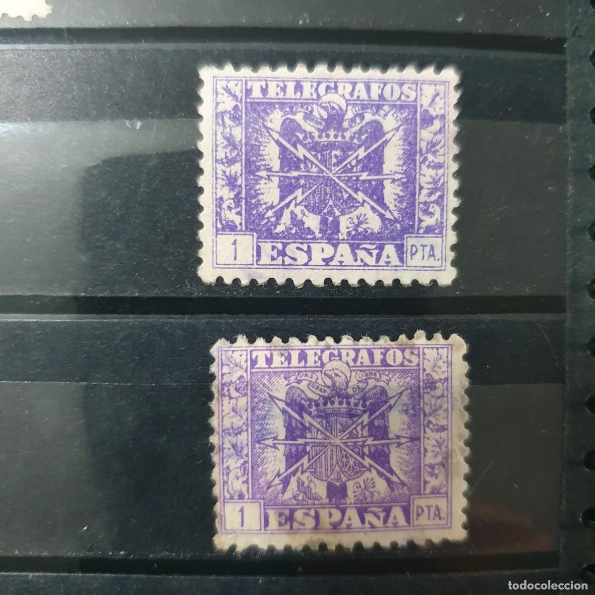 Sellos: TELEGRAFOS EDIFIL 82 * VARIACIONES COLOR ESPA&Ntilde;A 1940 1 PESETA