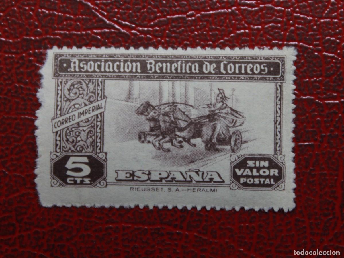 Sellos: Espa&ntilde;a 1945 - Asociaci&oacute;n Ben&eacute;fica de Correos - Correo Imperial 5 cts - G&aacute;lvez 90