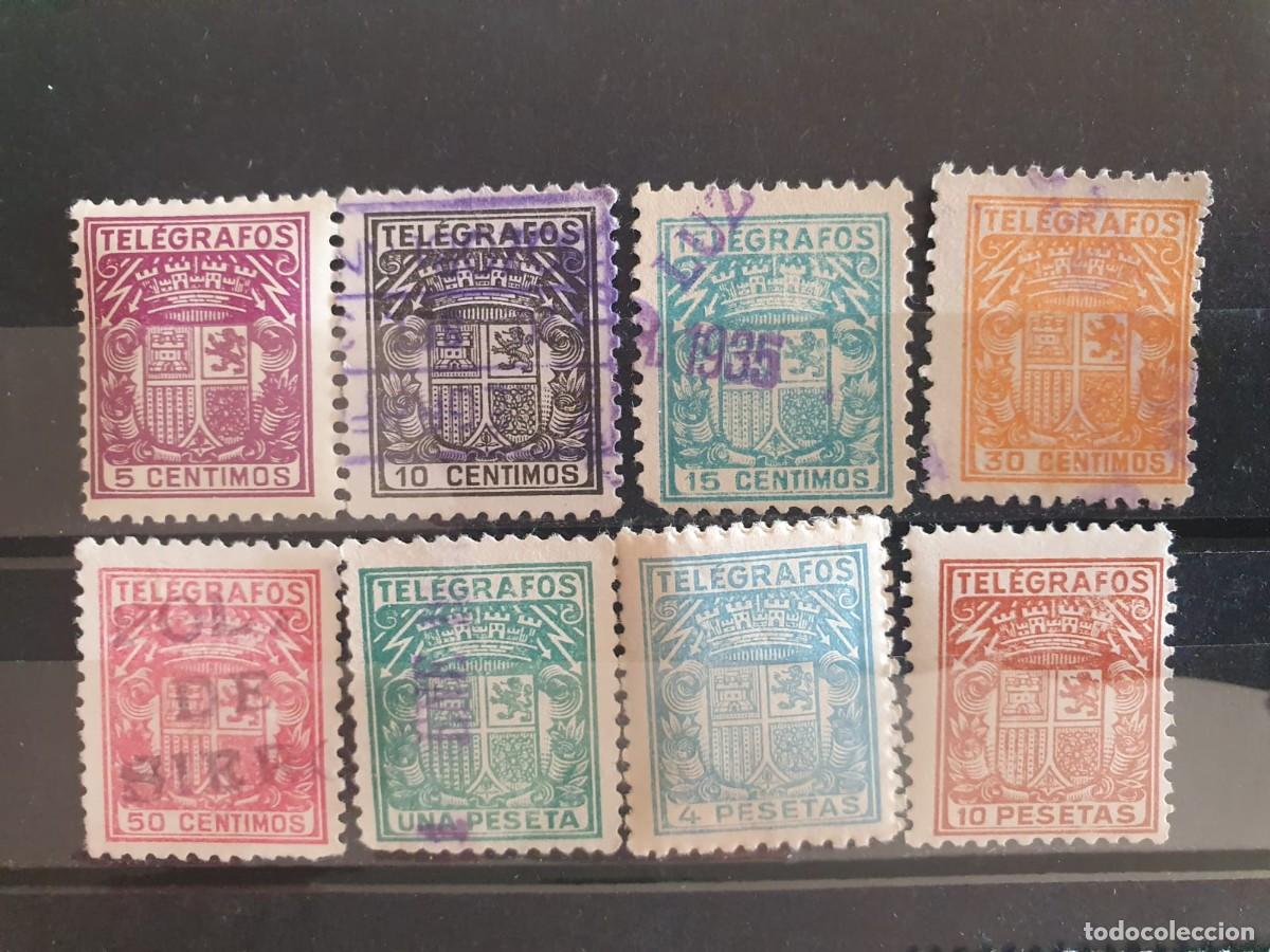 Briefmarken: SERIE COMPLETA TELEGRAFOS EDIFIL 68 ** A 75 ** ESCUDO ESPA&Ntilde;A 1932 NUEVOS Y USADOS