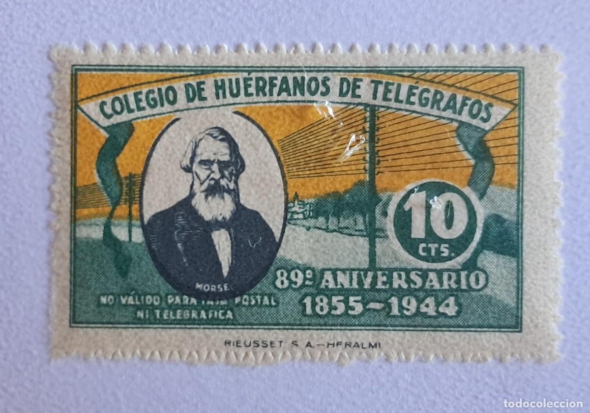 Sellos: COLEGIO DE HU&Eacute;RFANOS DE TEL&Eacute;GRAFOS - MORSE - 10 C&Eacute;NTIMOS