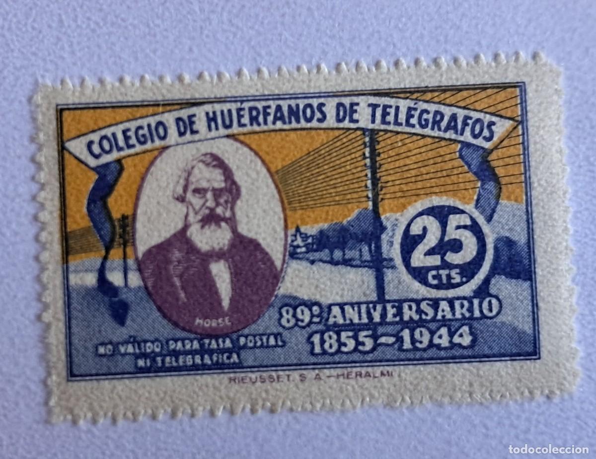 Sellos: COLEGIO DE HU&Eacute;RFANOS DE TEL&Eacute;GRAFOS - MORSE - 25 cts.