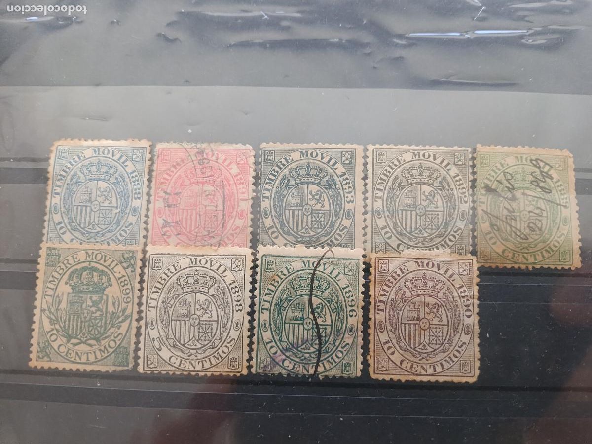 Timbres: Lote de sellos fiscales. Timbre m&oacute;vil