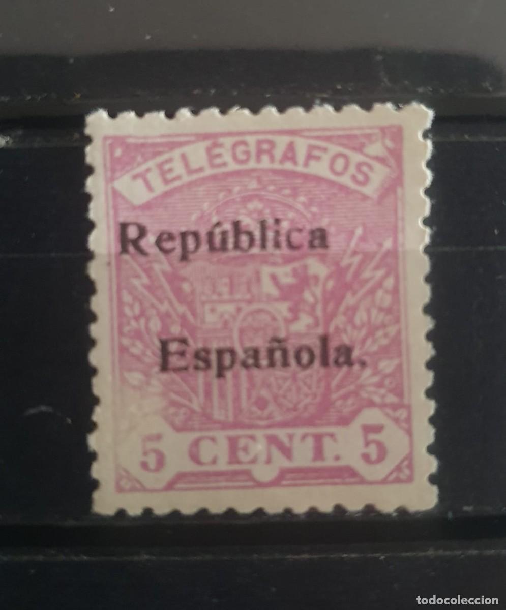 Sellos: TELEGRAFOS EDIFIL 63 ** sobrecarga REPUBLICA ESPA&Ntilde;A 1931