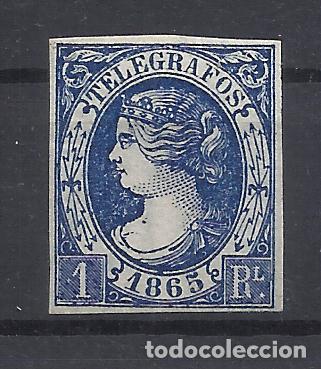 Sellos: isabel II TELEGRAFOS 1865 EDIFIL 5 NUEVO* VALOR 2022 CATALOGO 195.- EUROS