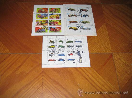 Sellos: 3 hojitas, tema coches - Foto 1