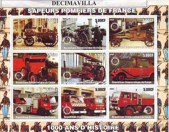 Sellos: CONGO, COCHES DE BOMBEROS, 2003 - Foto 1