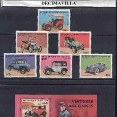 Sellos: GUINEA, COCHES, 1998, SERIE Y HOJA-BLOQUE.. Lote 46158202