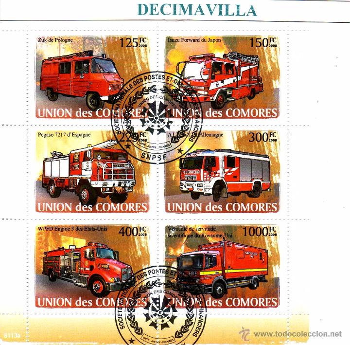 Sellos: L600, COMORES, 2008, BOMBEROS - Foto 1