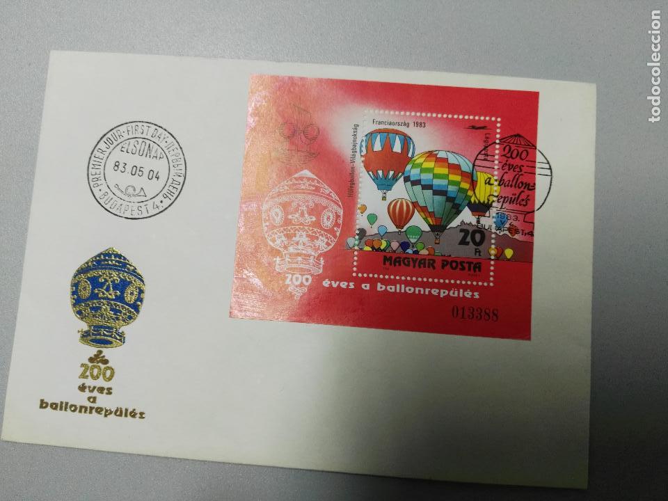 Sellos: HUNGRIA FDC HB 165. BICENTENARIO GLOBOS - Foto 1