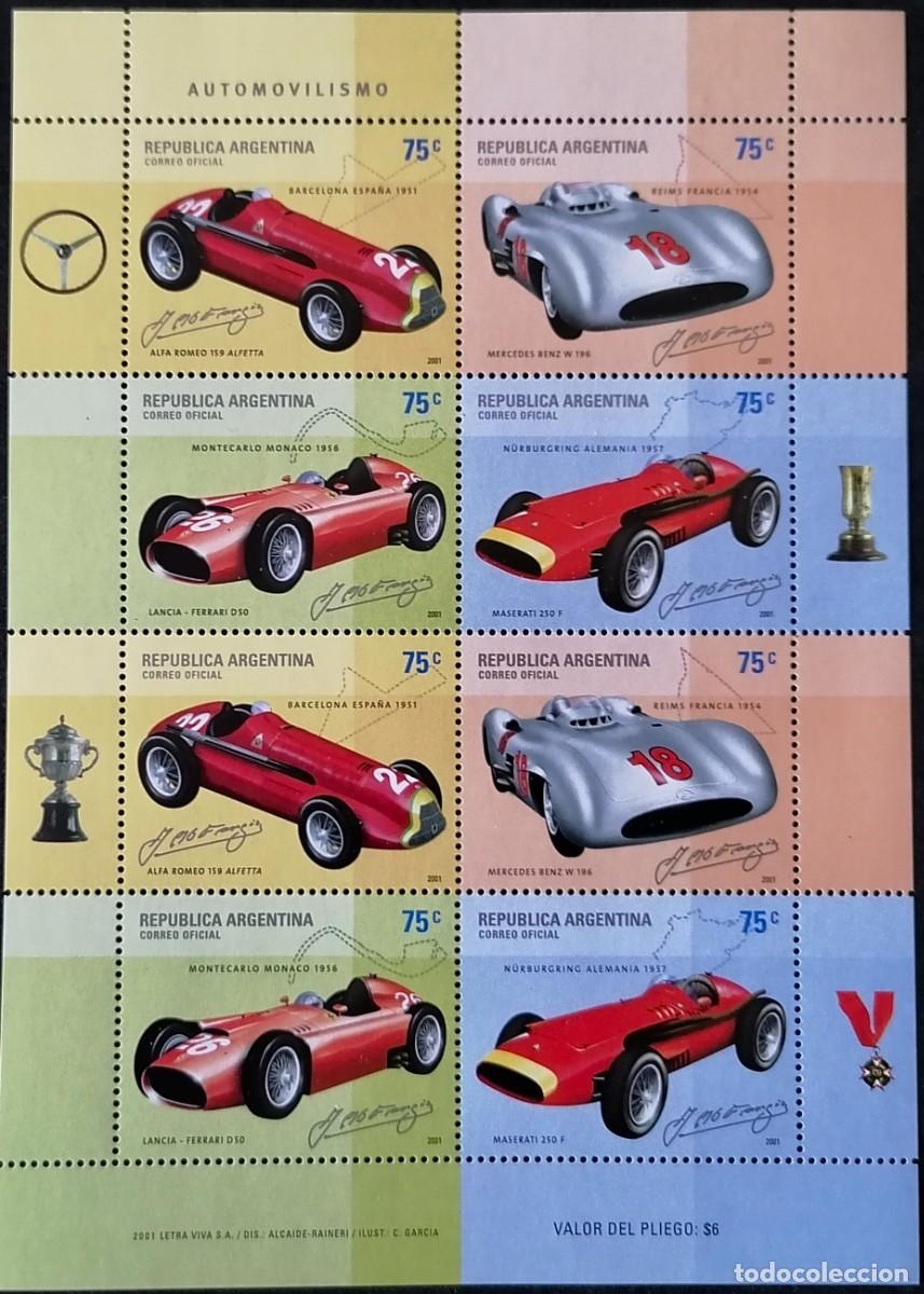 Sellos: ARGENTINA 2001 - HB F&Oacute;RMULA I .