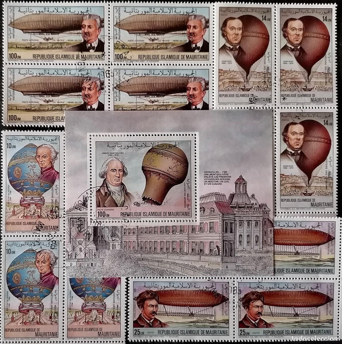 Sellos: MAURITANIA 1983 - HB Y SERIES GLOBOS / J. MONTGOLFIER .
