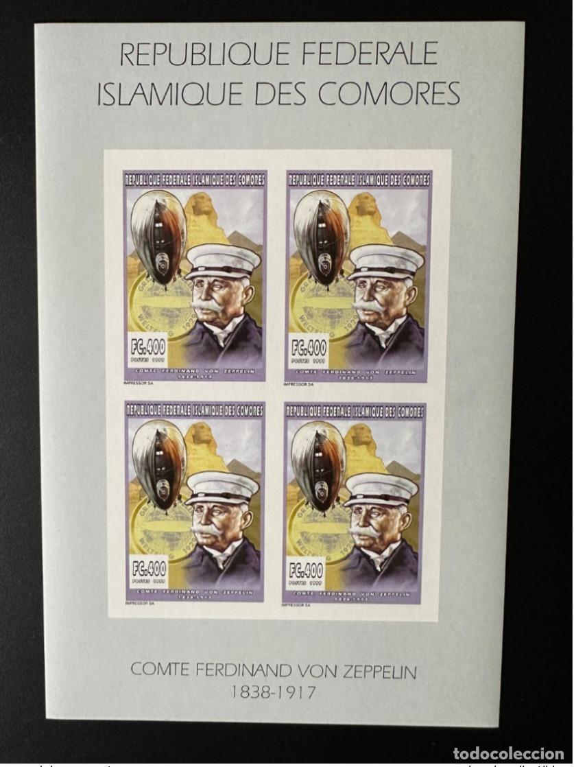 Stamps: Comoras 1999 YT 1118 ND Imperf Conde Ferdinand Graf von Zeppelin Sphinx