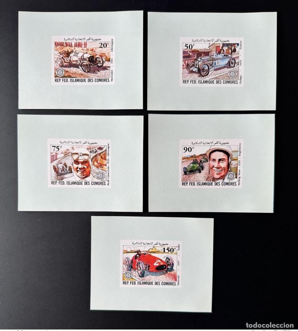Sellos: Comoras 1981 Mi. 646 - 650 bloques lujoso coche Mercedes del Gran Premio de Francia ND