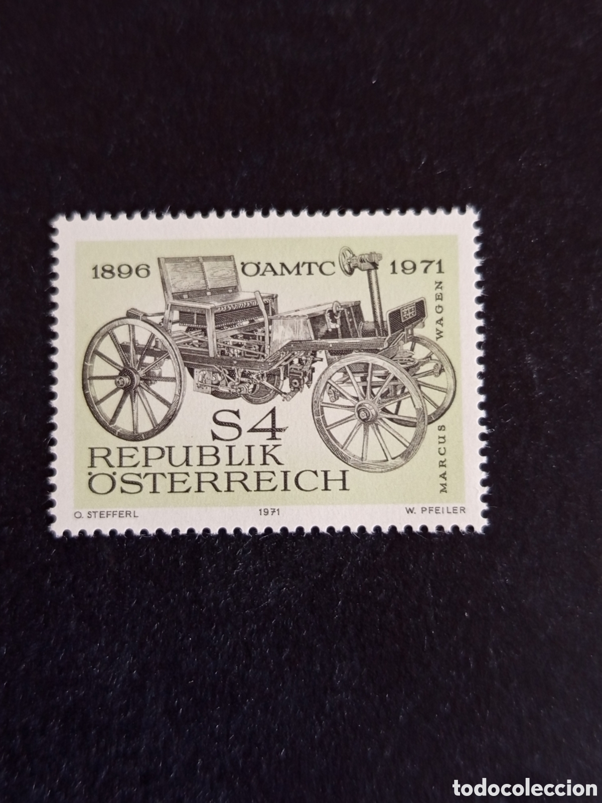 Sellos: AUSTRIA, 1971. Coche antiguo. Marcus Car. . Yvert 1200. Ver fotos. Pedido m&iacute;nimo 3 &euro;. Serie completa