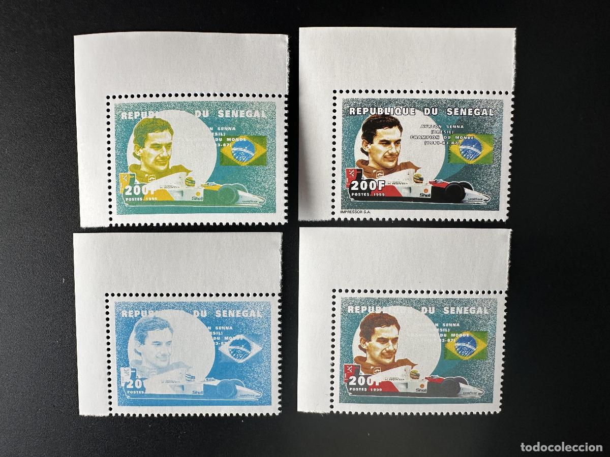 Sellos: Senegal 1999 Mi. 1625 pruebas de color 200 F Ayrton Senna Brasil F&oacute;rmula 1