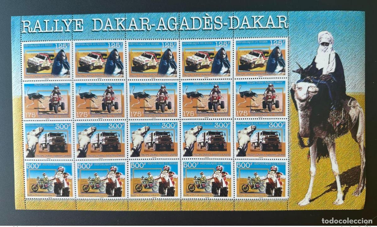 Selos: Niger 1997 Mi. 1268 - 1271 ficha del Rally Dakar Agad&egrave;s Camel Austria