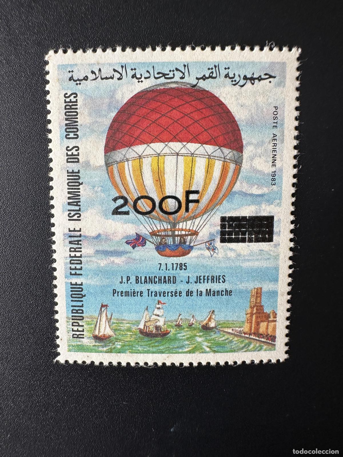 Briefmarken: Globo aerost&aacute;tico sobrecargado Mi. 1173 200F/300F Comoras 1996 Crossing Channel