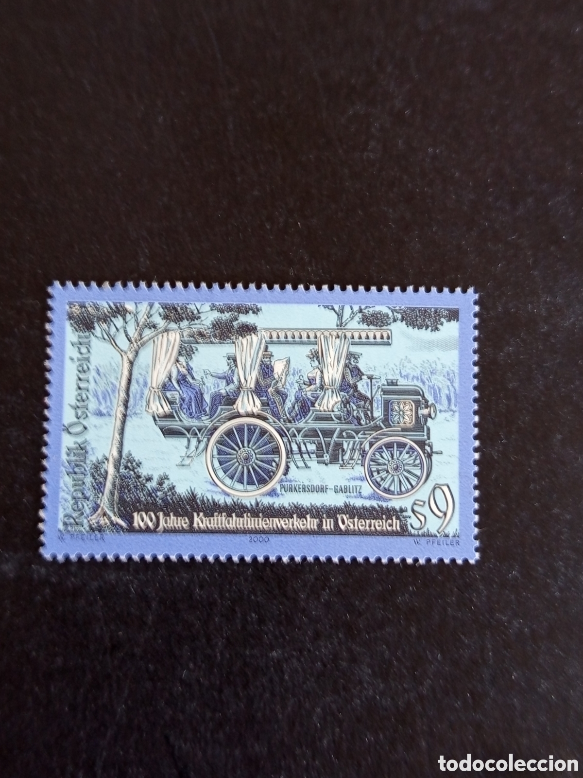 Sellos: AUSTRIA, 2000. Centenario transporte de viajeros. Pedido m&iacute;nimo 3 &euro;. Ver fotos. Sello sin circular
