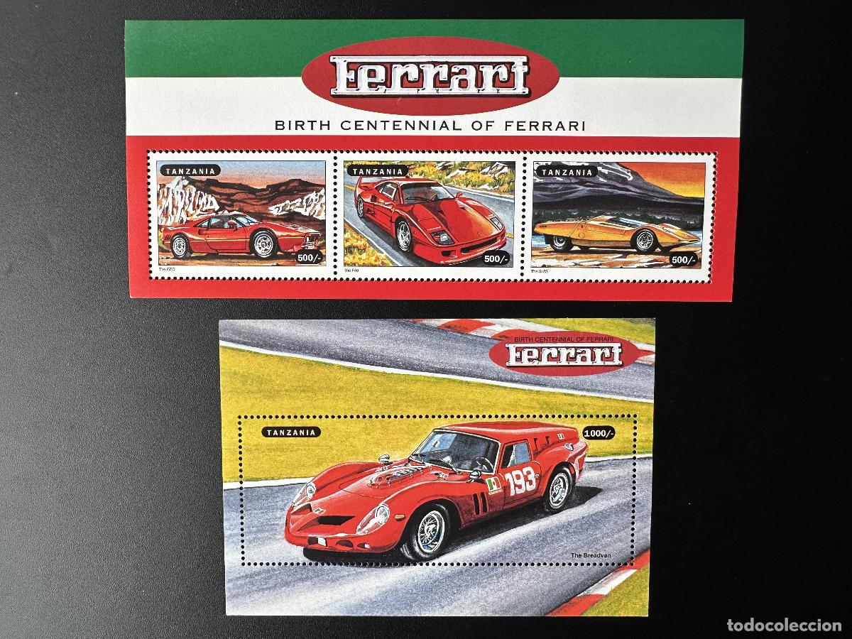 Timbres: Tanzania 1998 Mi. 3131 - 3133 Bl. 422 Ferrari Auto Car Luxury Sport Race F40