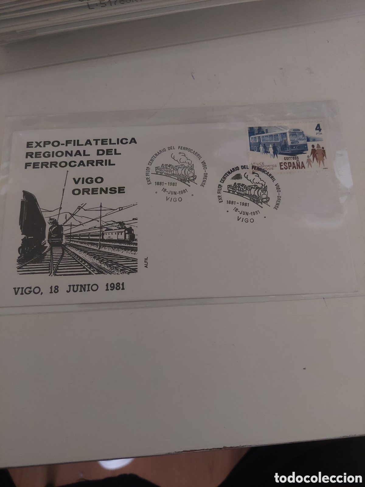 Stamps: 1981 matasello FERROCARRILES VIGO ORENSE 1981 MATASELLOS GALICIA TRENES TRANSPORTES