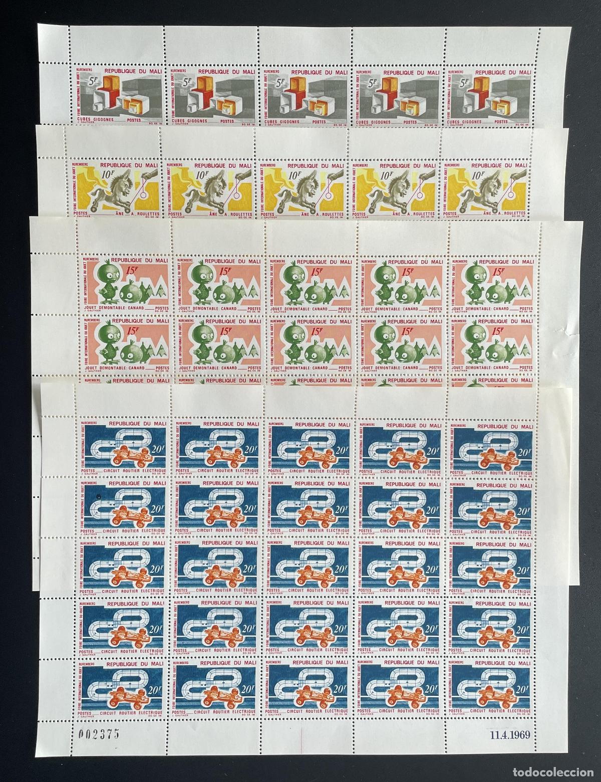 Sellos: Mali 1969 YT 120-123 bloque Feria Internacional Juguete Nuremberg