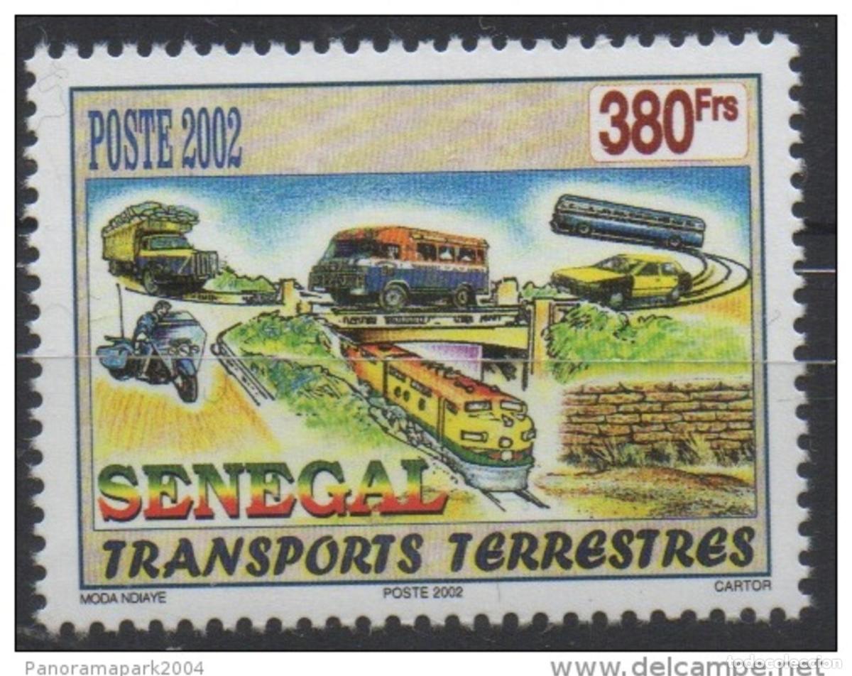 Sellos: Senegal 2002/2004 - 380 F autob&uacute;s moto tren ** MNH RARE