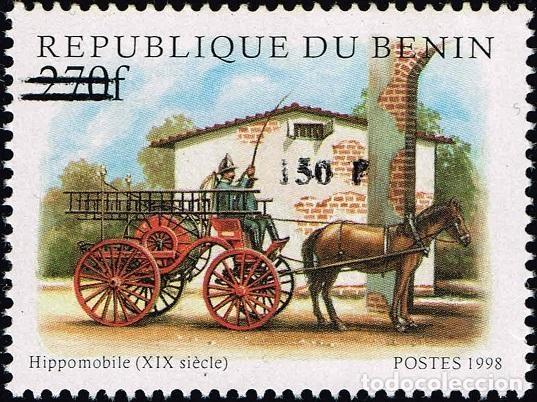 Sellos: Ben&iacute;n 2000 Mi. 1301 sobrecargado hipom&oacute;vil siglo XIX caballo calesa