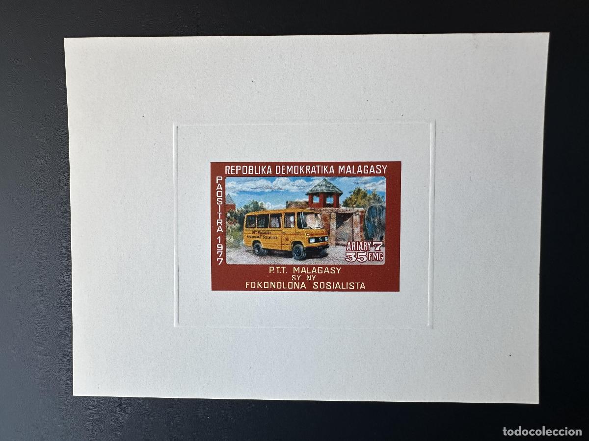 Sellos: Madagascar 1977 Mi. 835 Prueba de lujo Transporte postal PTT cami&oacute;n Oficina correos