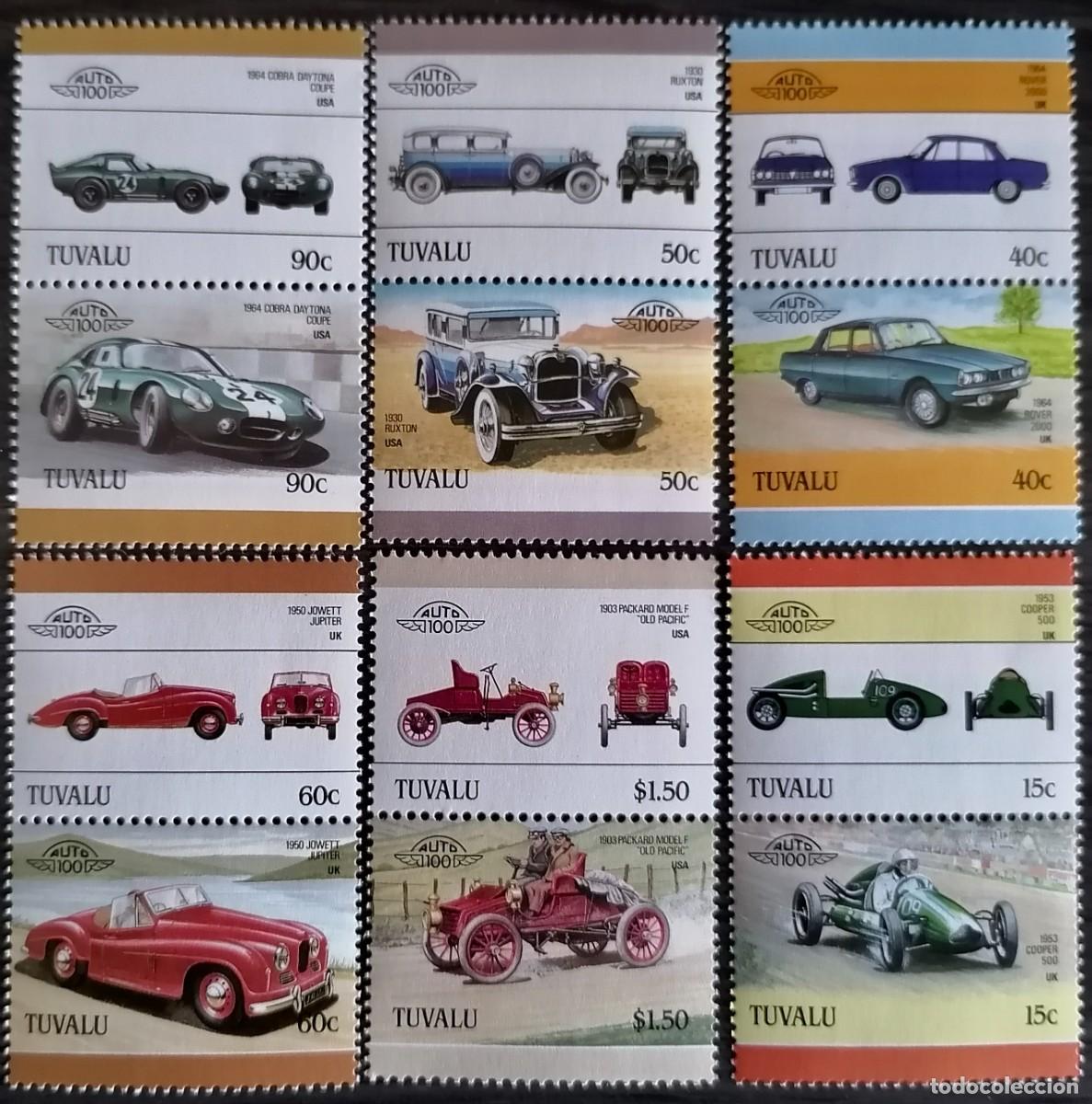Sellos: TUVALU 1986 - AUTOMOVILISMO .