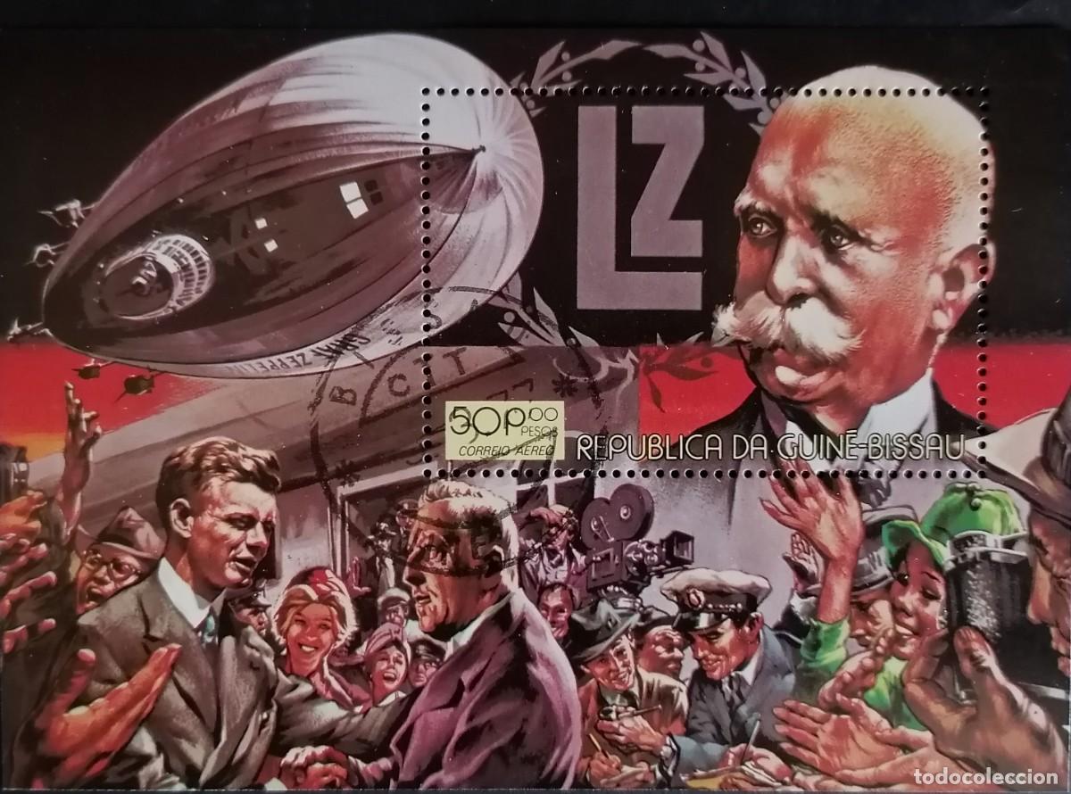 Sellos: GUINEA BISSAU 1978 - HB GLOBOS / DIRIGIBLES .