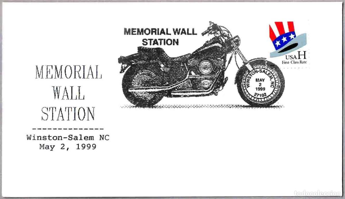 Sellos: Matasellos MOTOCICLISMO - MEMORIAL WALL. Winston-Salem NC, Estados Unidos, 1999