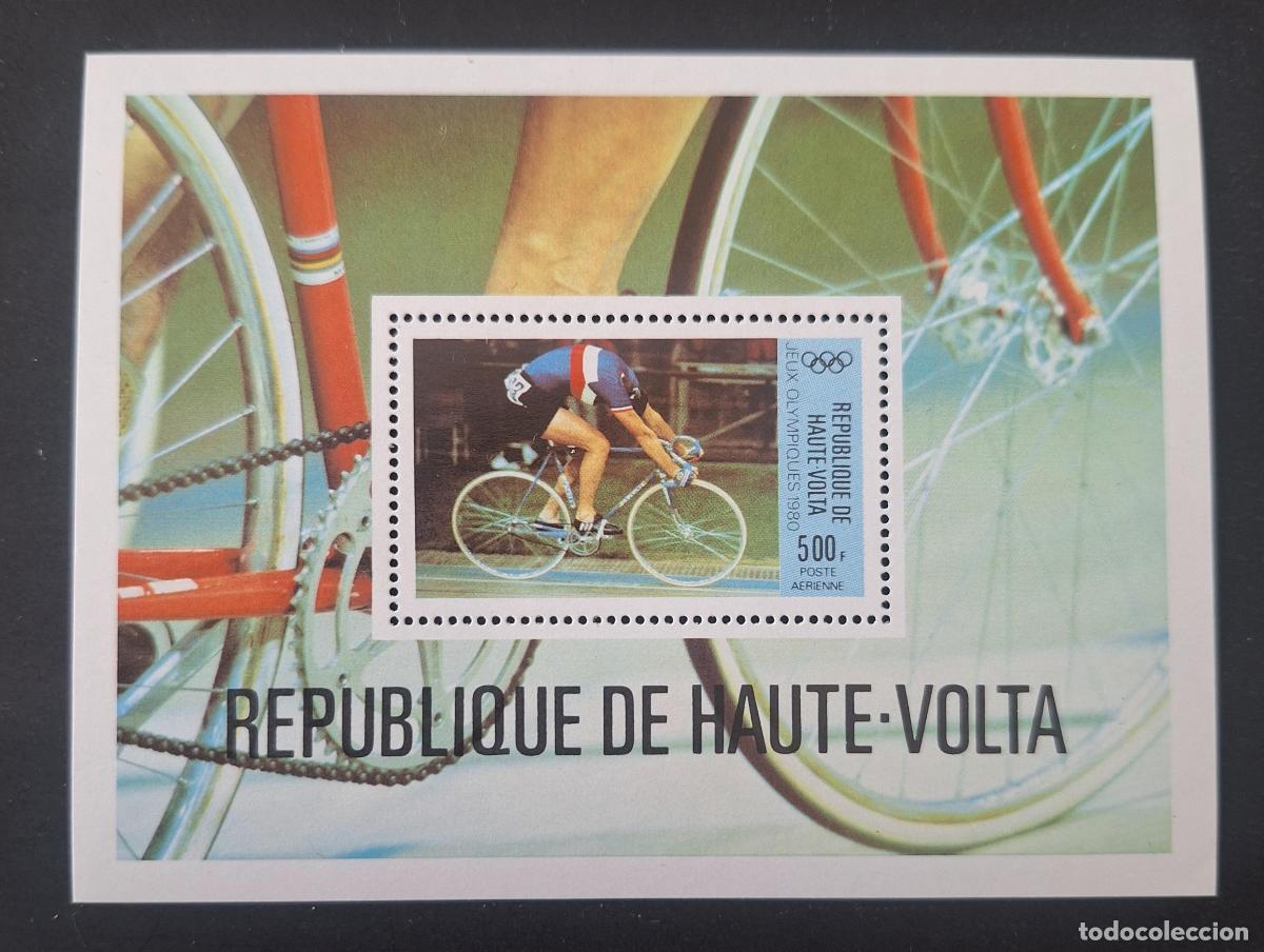 Selos: Alto Volta 1980 Mi. Bl. 55 Juegos Ol&iacute;mpicos Mosc&uacute; ciclismo bicicleta