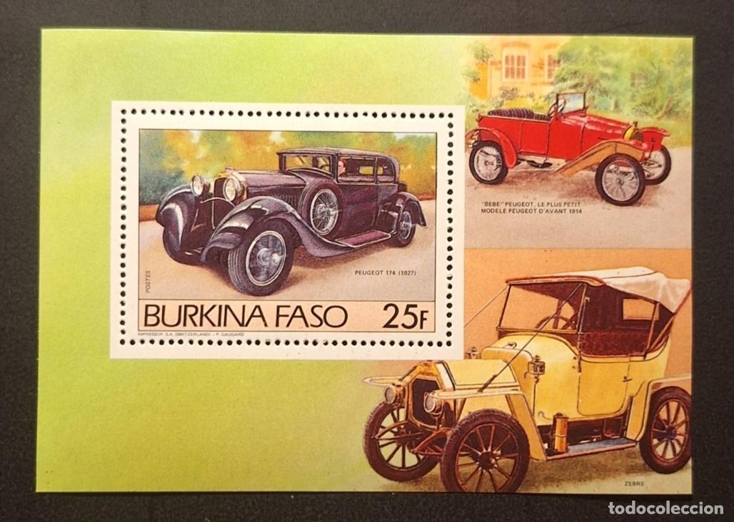 Sellos: Burkina Faso 1985 Mi. 1020 (Bl) autom&oacute;viles antiguos Peugeot Z&egrave;bre
