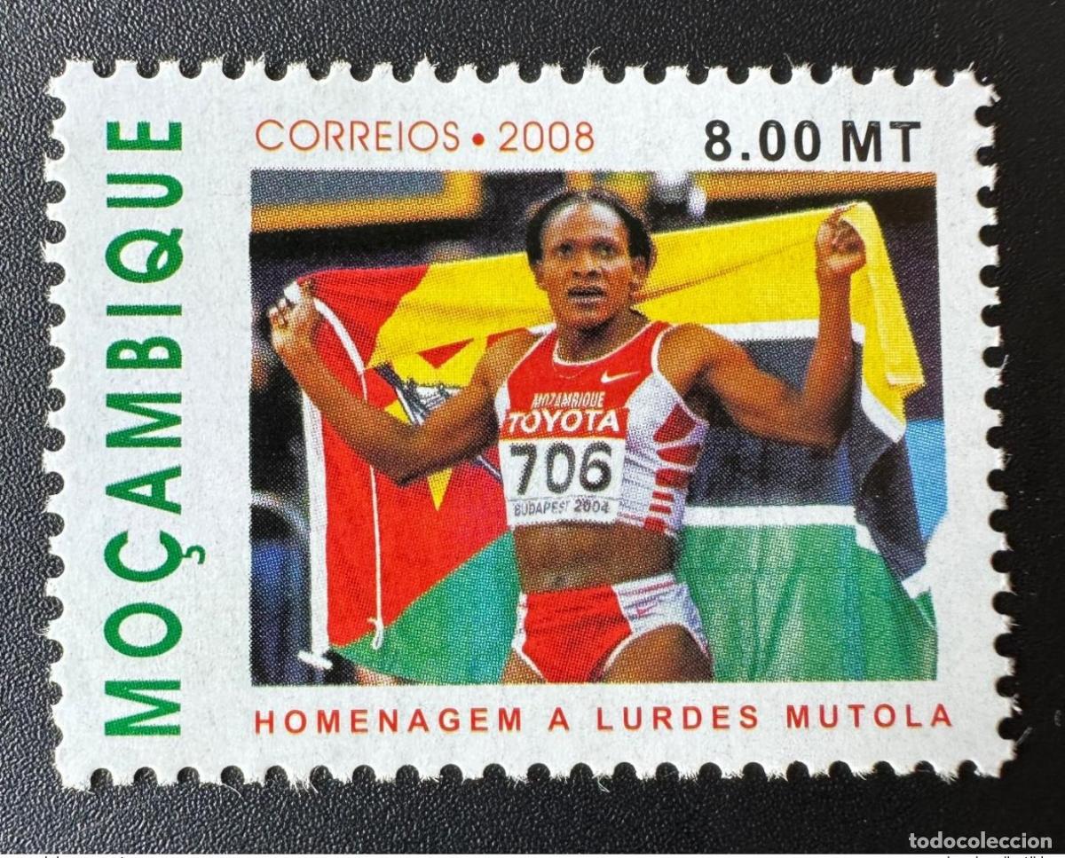 Sellos: Mozambique 2008/2009 30 de mayo 2008 a 82 Juegos Ol&iacute;mpicos Homenagem Lurdes Mutola