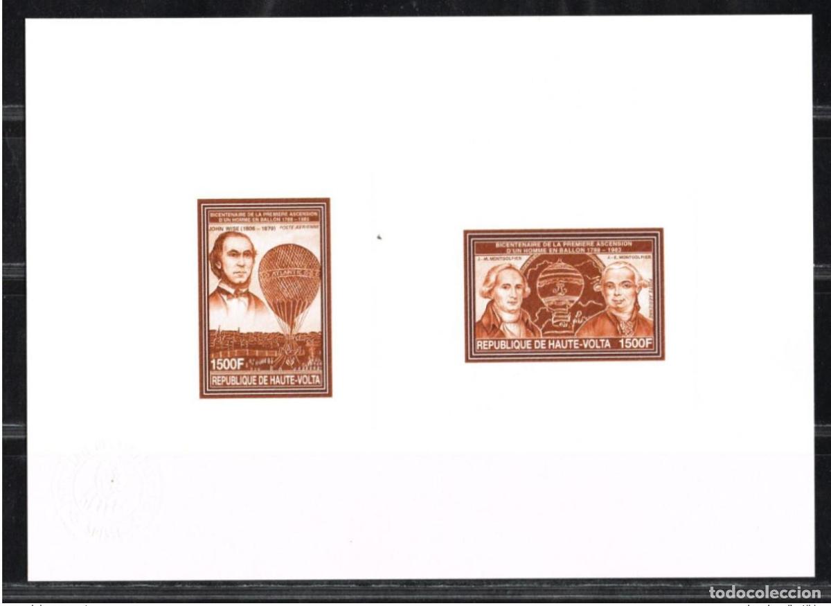 Timbres: Globo aerost&aacute;tico Mi. 610 - 611 Collective Artist's Proof de Haute-Volta 1974