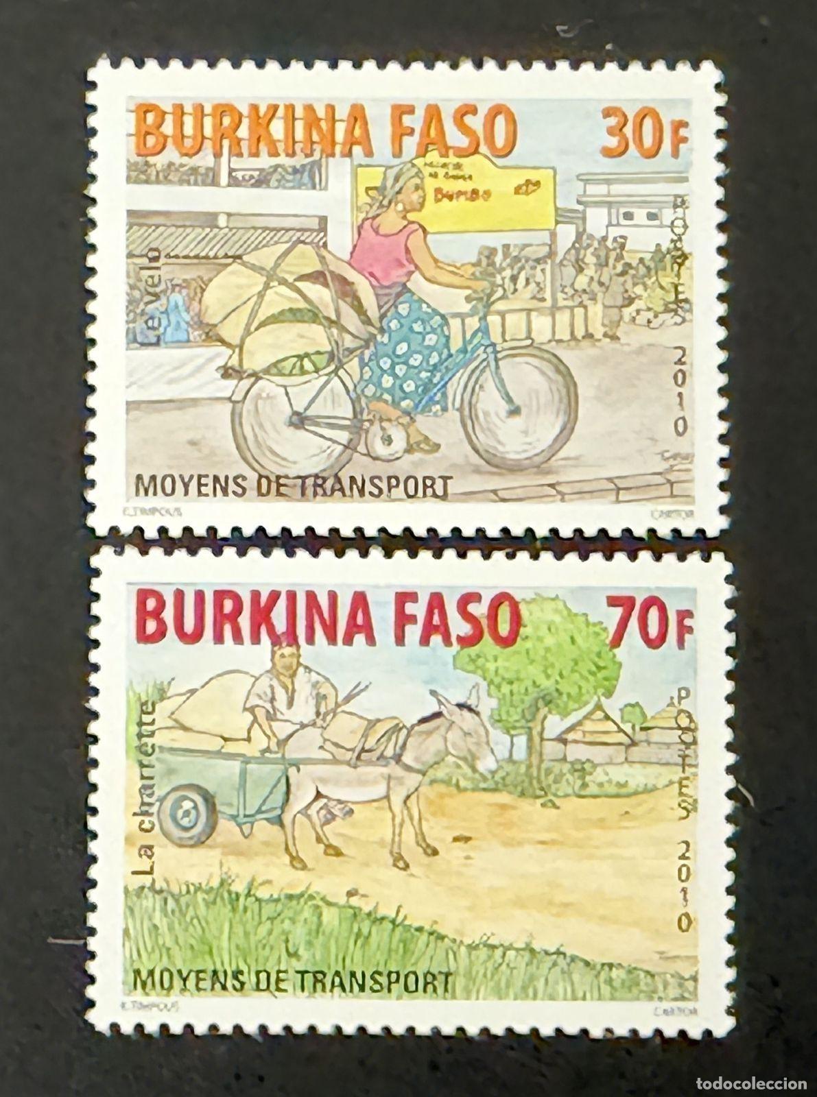 Briefmarken: Burkina Faso 2010 Mi. 1935-1936 Transportes bicicleta carreta burro