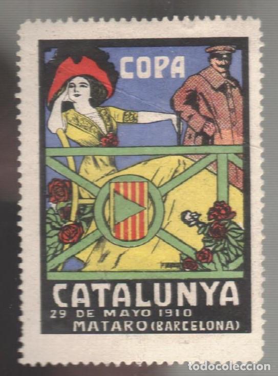 Sellos: 1910 AUTOMOVILISMO Vi&ntilde;eta Copa Catalunya 29 de mayo Matar&oacute; (Barcelona) goma original.Rara