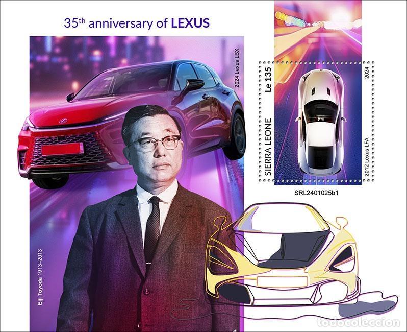 Sellos: Sierra Leona 2024 Mi. Bl. 3233 bloque Lexus coches Toyota