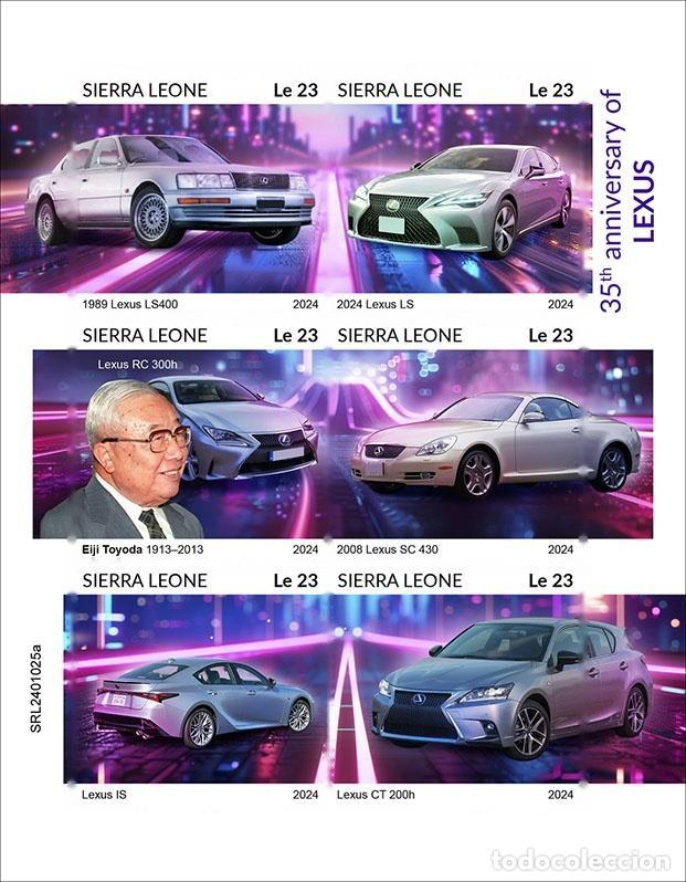 Sellos: Sierra Leona 2024 Mi. 18459-18464 hoja sin dentar Lexus autos Toyota