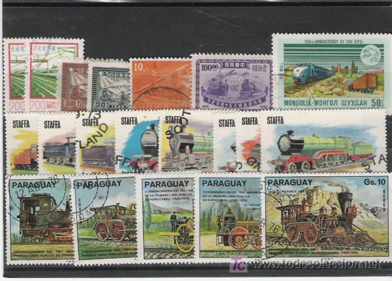 Sellos: LOTE DE SELLOS DEL TEMA  FERROCARRILES - Foto 1