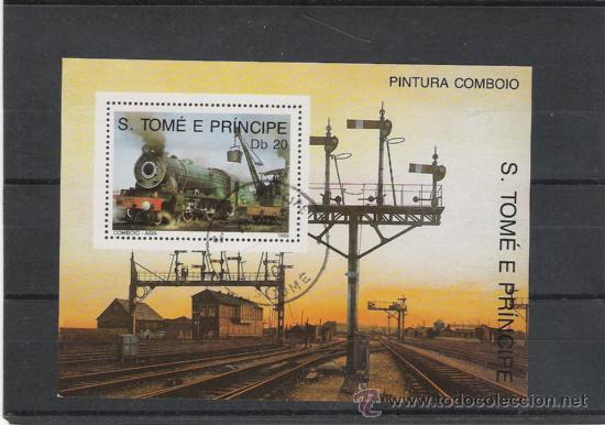 Sellos: TEMA FERROCARRILES HOJITA BLOQUE  MATADA - Foto 1