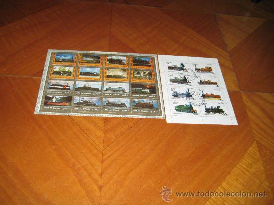 Sellos: 2 hojitas diferentes de trenes. - Foto 1