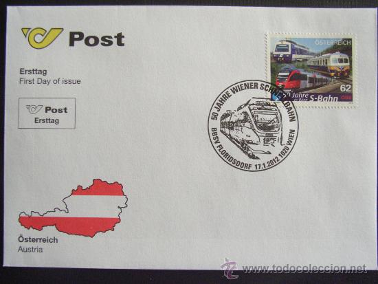 Sellos: AUSTRIA A&Ntilde;O 2012. TRENES. FDC - Foto 1