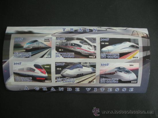 Sellos: Congo 2012  *** Trenes Modernos - Foto 1